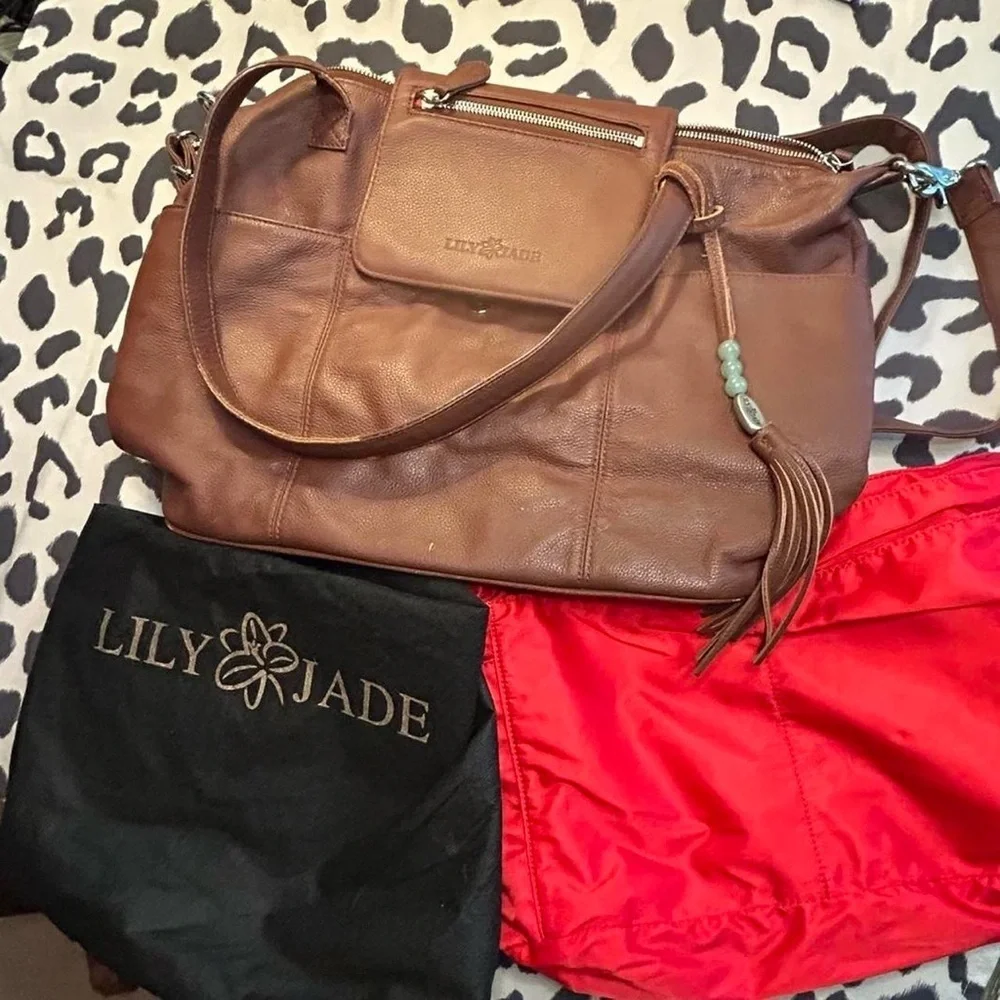 Lily Jade Madeline Chestnut Leather Diaper+ Accessory Bag